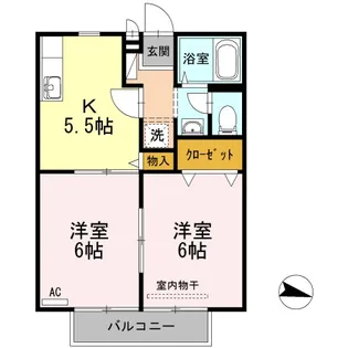ビーライン大輝【1階】の間取り