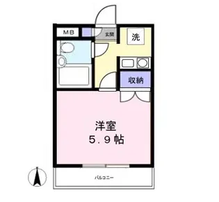 マインズ大和【4階】の間取り