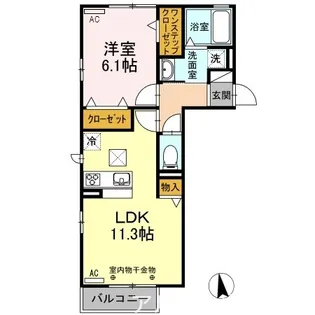 アドゥスィール【1階】の間取り