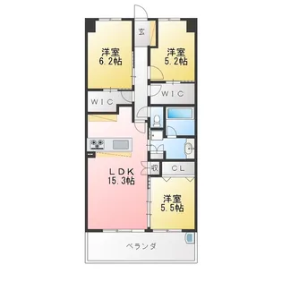 ブランシエラ伊勢市駅前【6階】の間取り