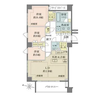 ザ・パークハウス千代田六番町【6階】の間取り