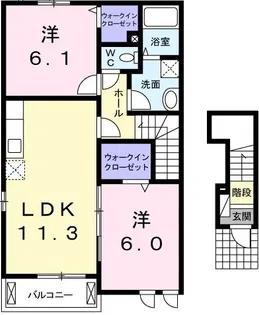 若葉B【2階】の間取り