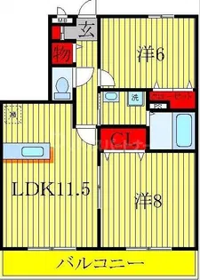 アルファタウン天王台B【2階】の間取り