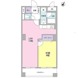 ビューテラス白楽【1階】の間取り