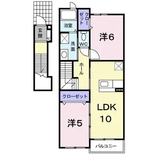 ポム・ドゥ・テール【2階】の間取り