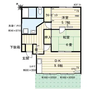 セジュール21E棟【1階】の間取り