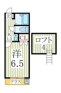 レオパレス江戸川台第14【1階】の間取り