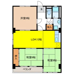 岐阜県岐阜市茜部菱野2【マンション】の間取り