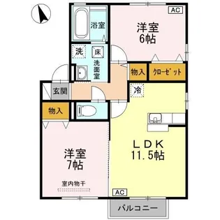 グレープシャイン B棟【2階】の間取り