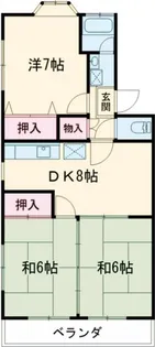 松美第2マンション【1階】の間取り