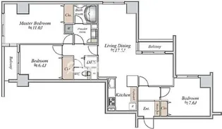東京都中央区勝どき3【マンション】の間取り