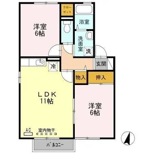 プレステージ植松 A棟【1階】の間取り