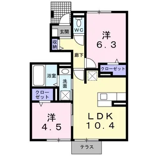 大阪府泉南市樽井8【アパート】の間取り