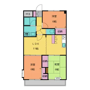 コンフォ・トゥールII【1階】の間取り