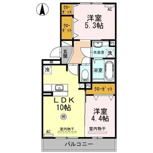 熊本県上益城郡益城町大字広崎【アパート】の間取り