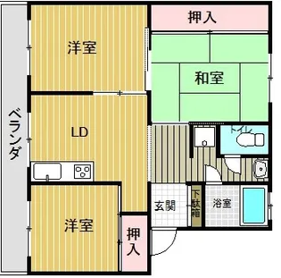 大迫アパート【4階】の間取り