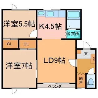 第2コーポ古田【2階】の間取り