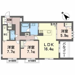 Sメゾン勝川【2階】の間取り