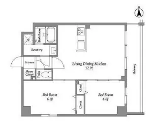 東京都新宿区百人町1【マンション】の間取り