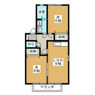 ツインズコート稲田 B【2階】の間取り
