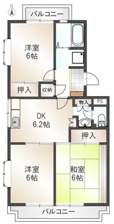 メゾンリバージュ1号館【1階】の間取り
