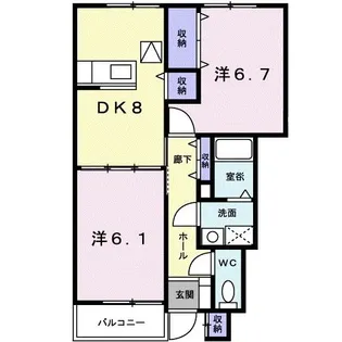 兵庫県豊岡市森【アパート】の間取り