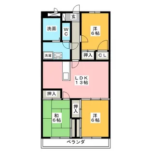 グランツ杉山I【4階】の間取り