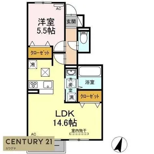 カーサ・ドマーニB棟【1階】の間取り