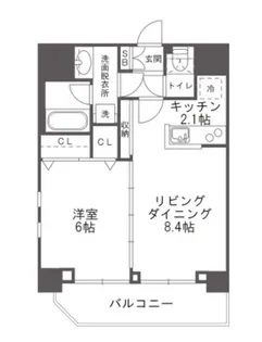 Totsu Residence 渋谷本町【14階】の間取り