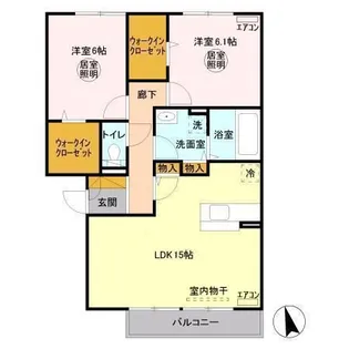 茨城県牛久市ひたち野西3【アパート】の間取り