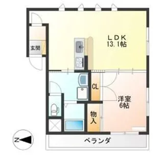 1LDKの間取り画像