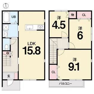 BellVie TAKATSU A棟の間取り