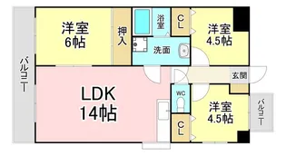 福岡県北九州市八幡東区槻田2【マンション】の間取り