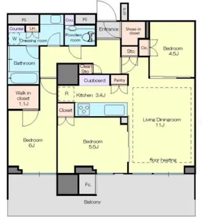 晴海フラッグ パークヴィレッジ T棟【36階】の間取り