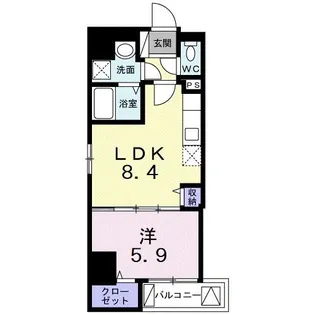 1LDKの間取り画像