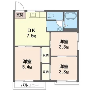 柏ハイツA棟【2階】の間取り