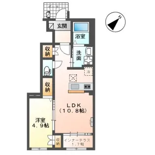 エバープレイス【1階】の間取り