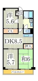 第五千代田マンション【2階】の間取り