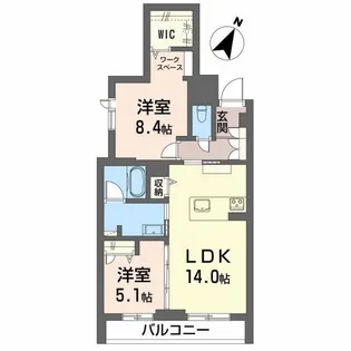 シャーメゾンArtsy【2階】の間取り