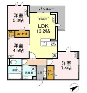 Calme Ville【2階】の間取り