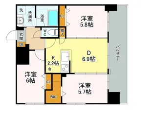 サムティレジデンス平和大通り【15階】の間取り