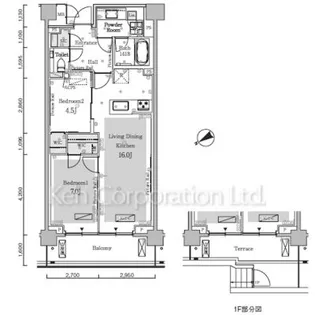 パークアクシスプレミア南青山五丁目【1階】の間取り
