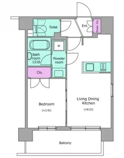 ドゥーエ菊川【7階】の間取り