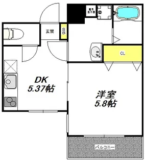 レクラン東三国【4階】の間取り