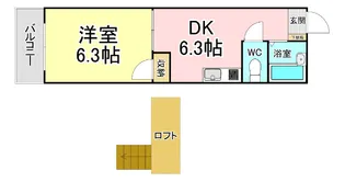 オアシス志井B棟【1階】の間取り