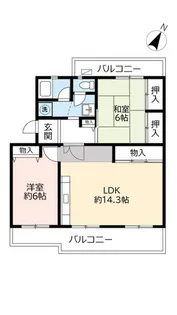 URあかしあ台ハイツ【5階】の間取り