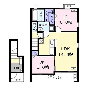 ジョイ ホリー(JoyHoly【2階】の間取り