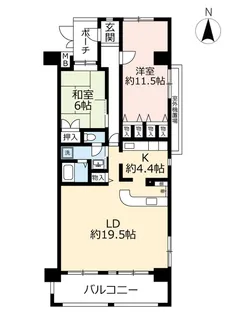 URキャナルタウンウェスト【12階】の間取り