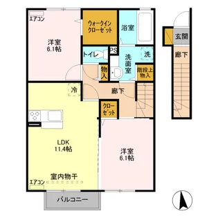 カーサ クレール【2階】の間取り