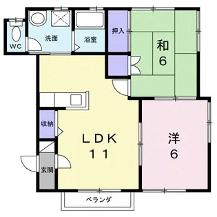 朝日ハイツII【1階】の間取り